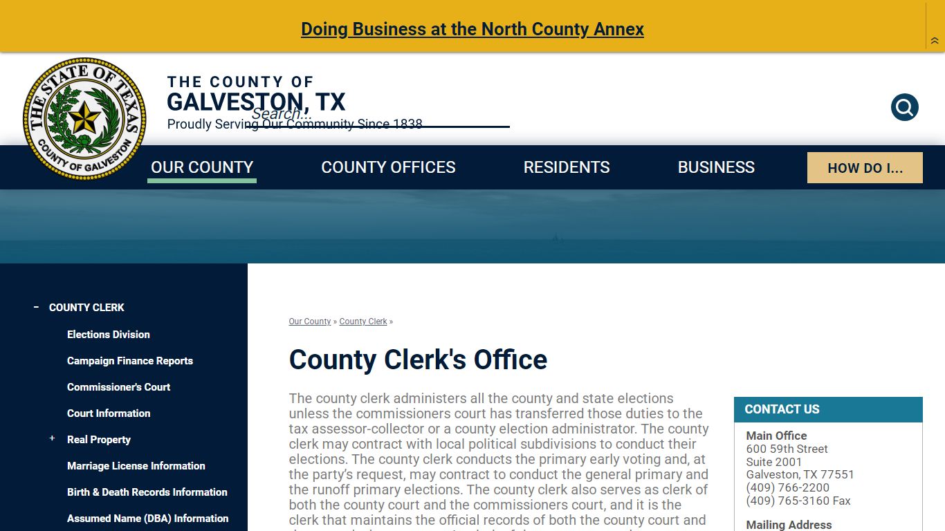 County Clerk's Office | Galveston County, TX